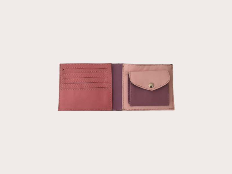 tegnebog læder lyserød